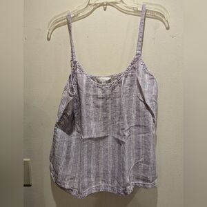 Garnet Hill Lavender Striped Camisole Size Large
